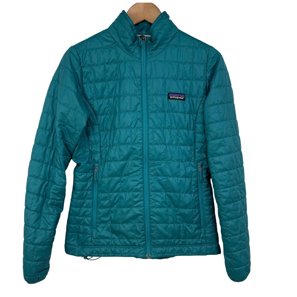 Patagonia Nano Puff Jacket Teal Blue Primaloft Quilted Puffer Womens S Outdoor
